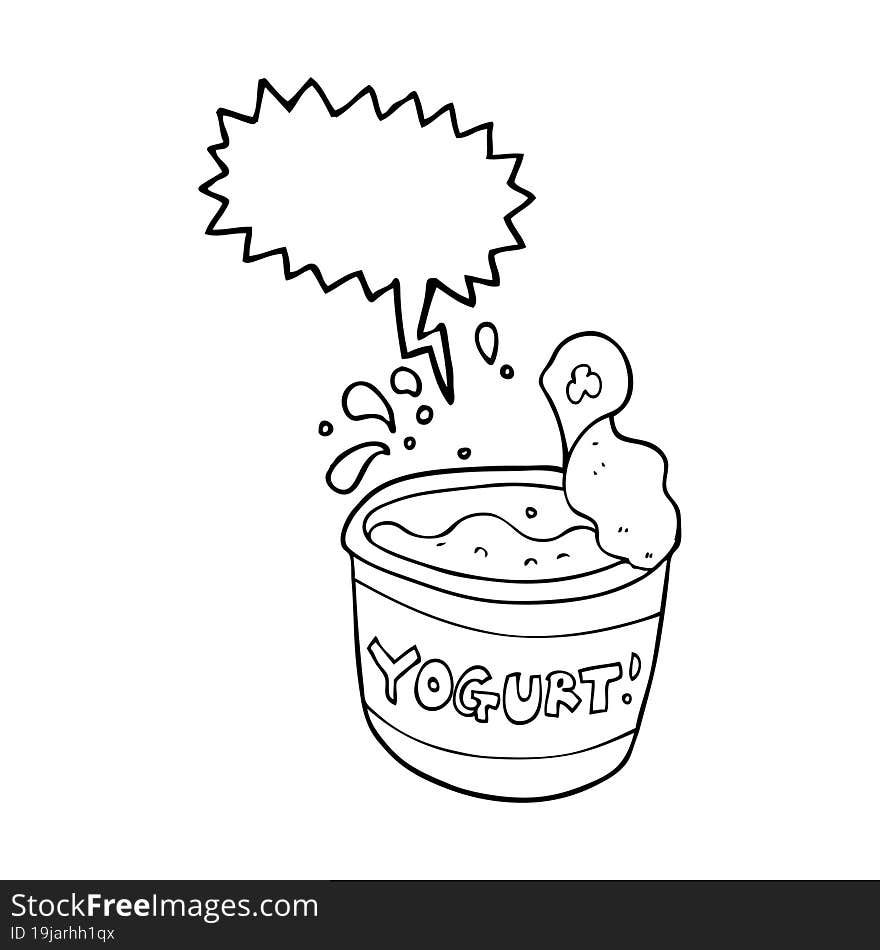 speech bubble cartoon yogurt