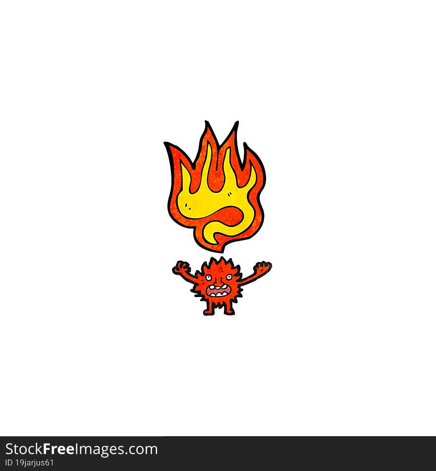 cartoon little fire imp