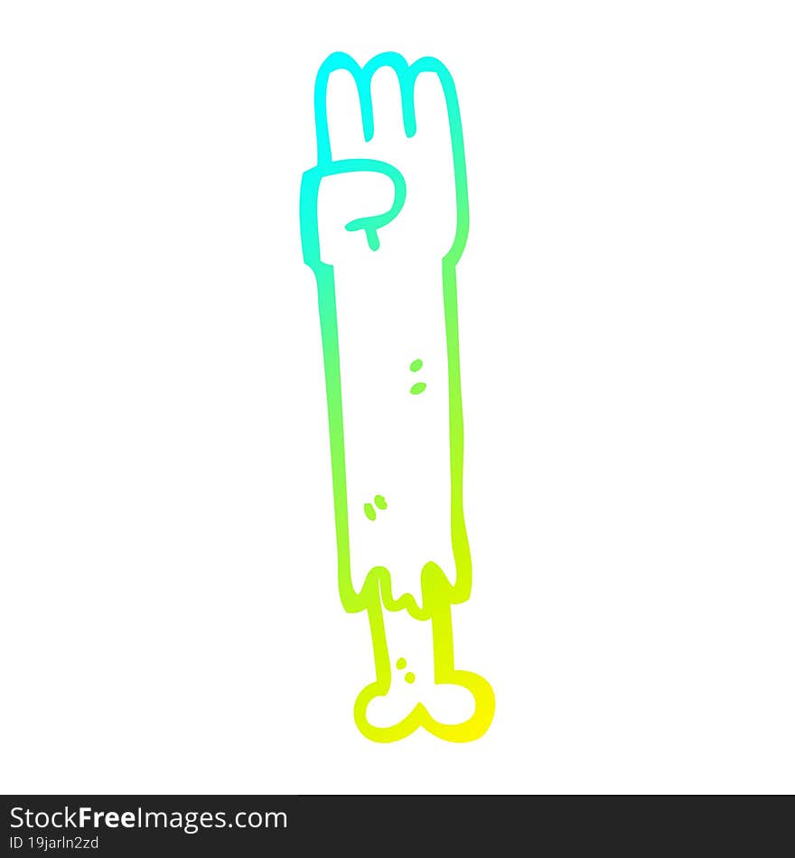 cold gradient line drawing cartoon zombie arm