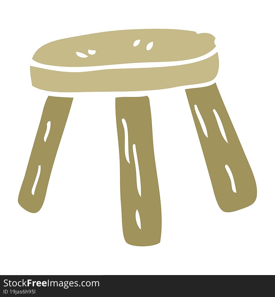 flat color illustration cartoon small stool