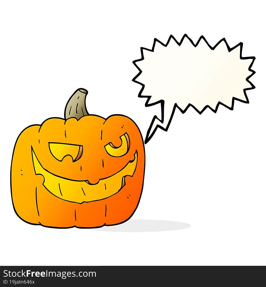 speech bubble cartoon halloween pumpkin