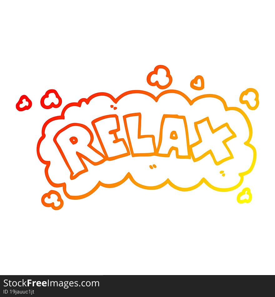 warm gradient line drawing cartoon relax symbol