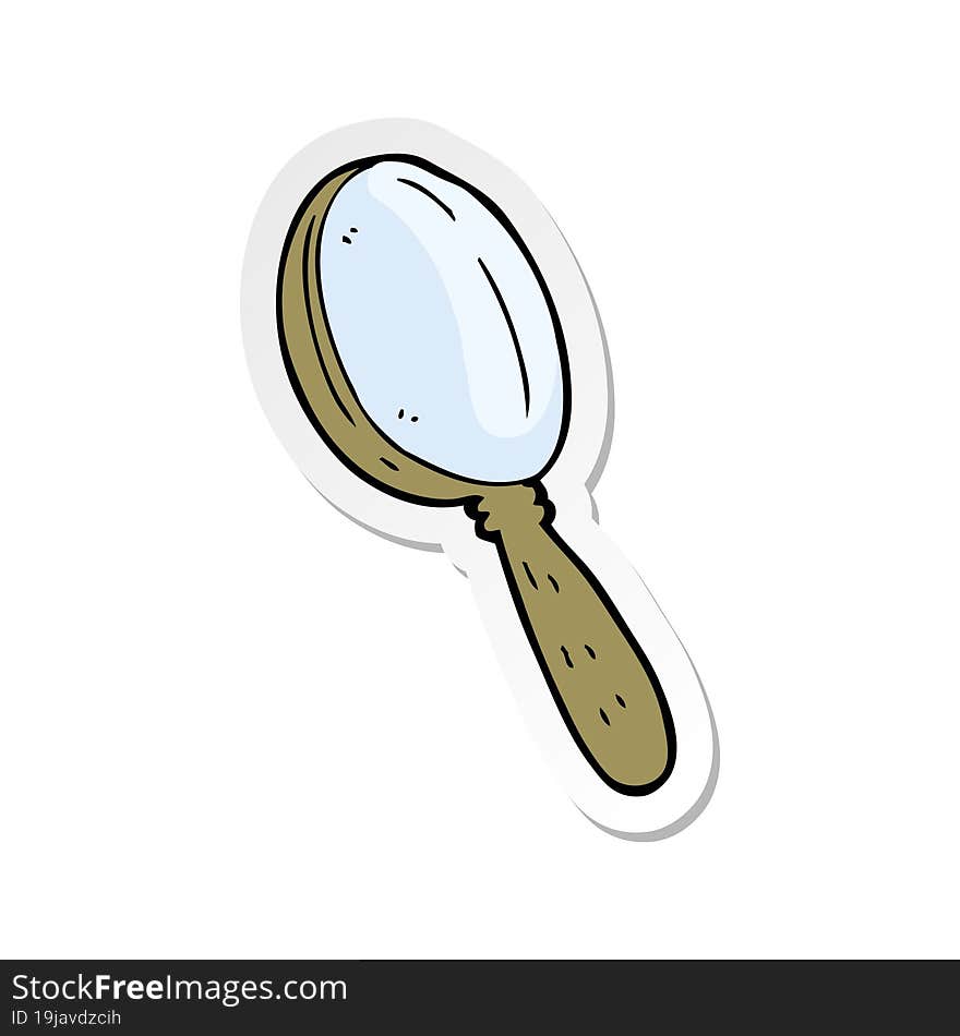 sticker of a cartoon magnifying glass