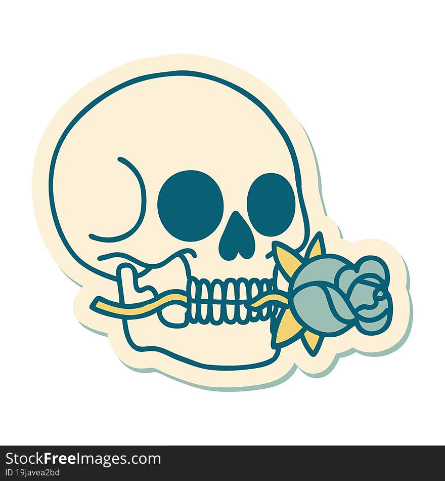 tattoo style sticker of a skull