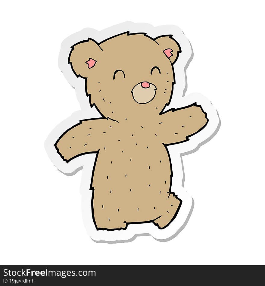 Sticker Of A Cartoon Teddy Bear