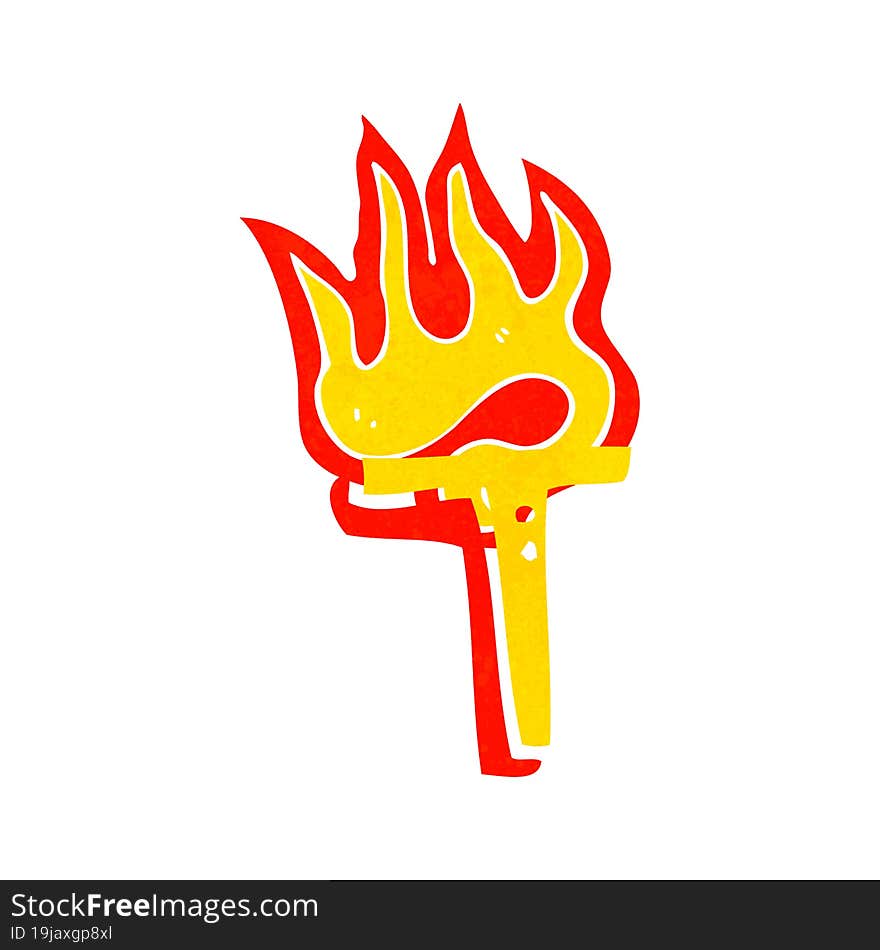 cartoon flaming letter