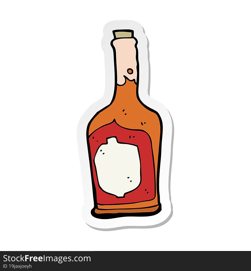 sticker of a cartoon bottle of rum