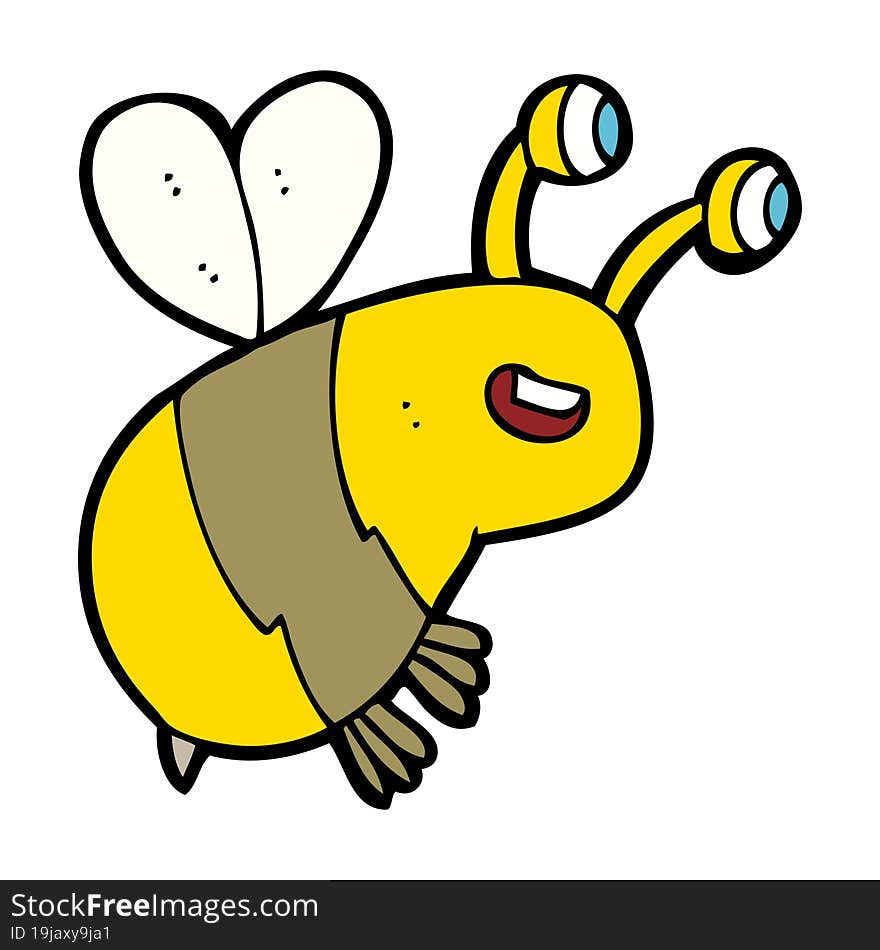 cartoon happy bee