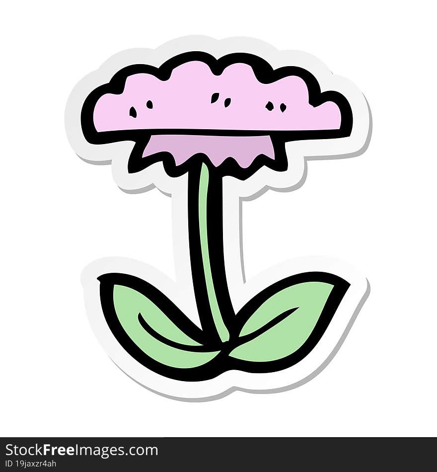 sticker of a cartoon flower symbol