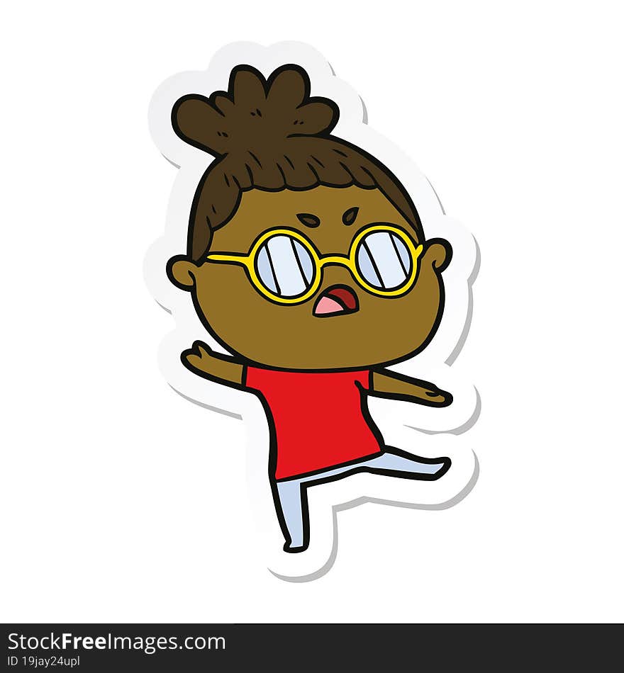 sticker of a cartoon annoyed woman