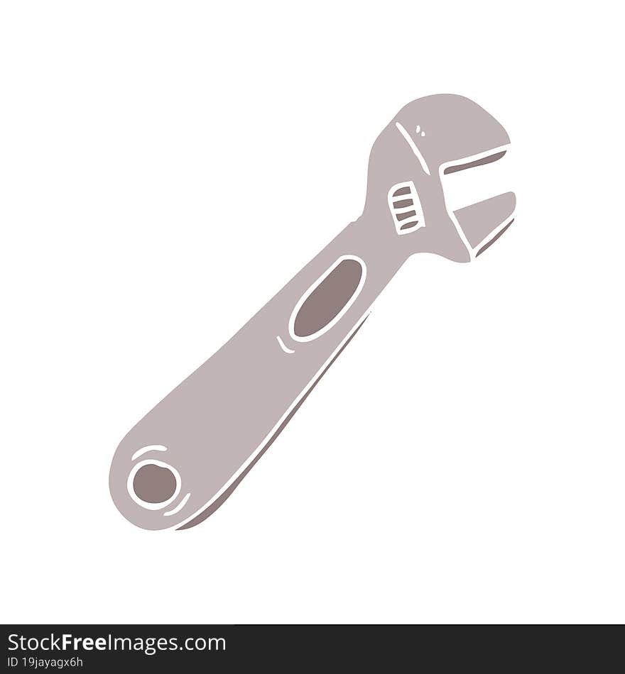 Flat Color Style Cartoon Spanner