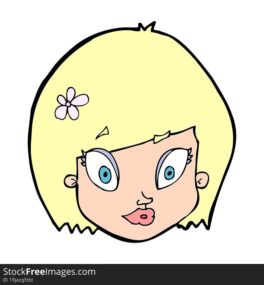 Cartoon Happy Female Face