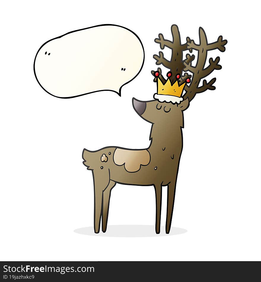 Speech Bubble Cartoon Stag King