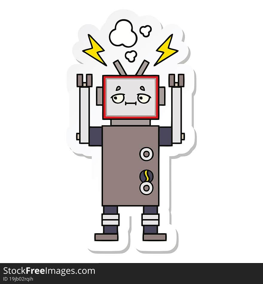 sticker of a cute cartoon robot