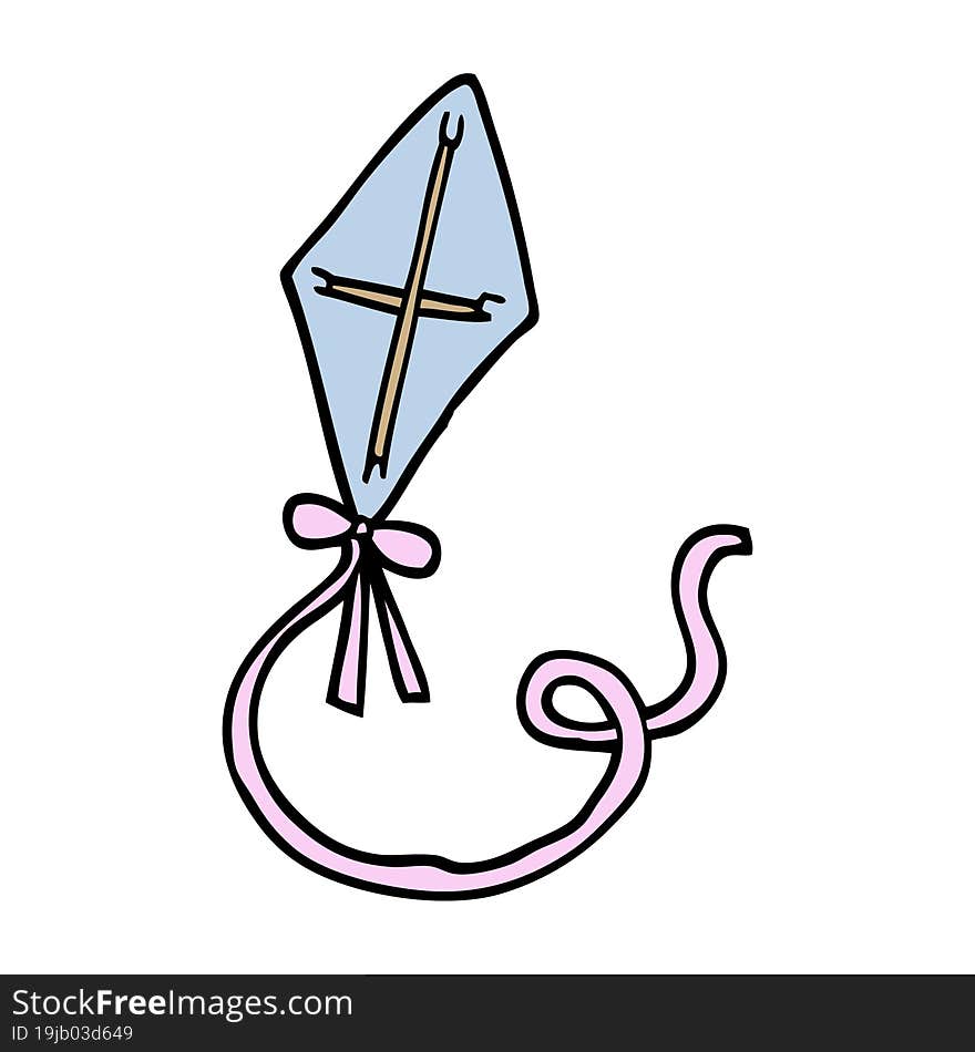 hand drawn doodle style cartoon kite