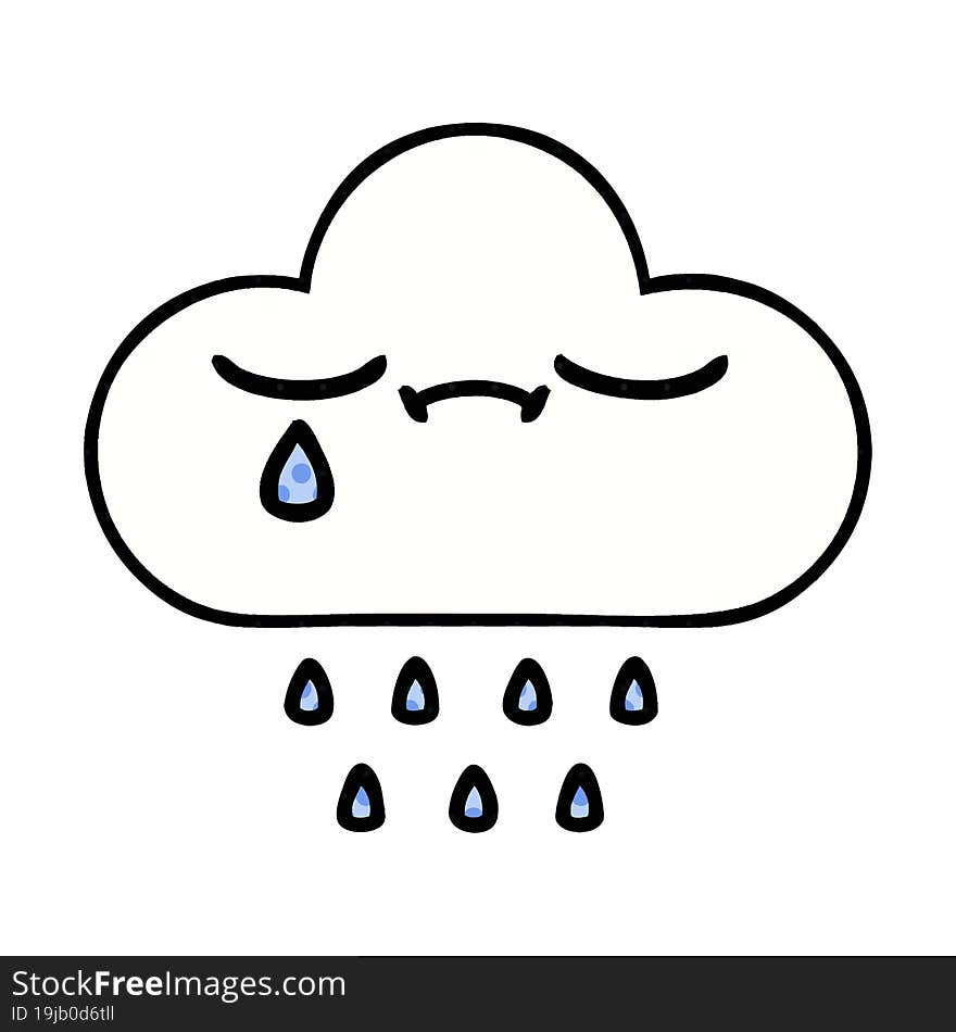 comic book style cartoon rain cloud