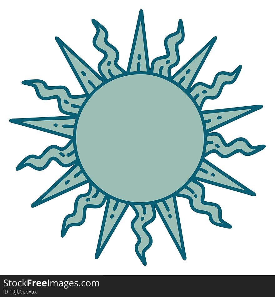 tattoo style icon of a sun