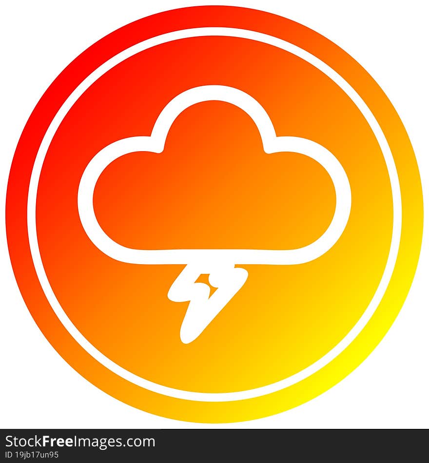 storm cloud circular in hot gradient spectrum