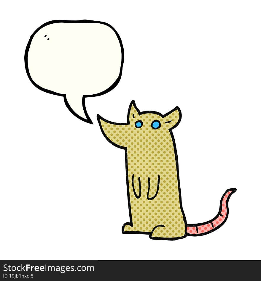 Comic Book Speech Bubble Cartoon Mouse