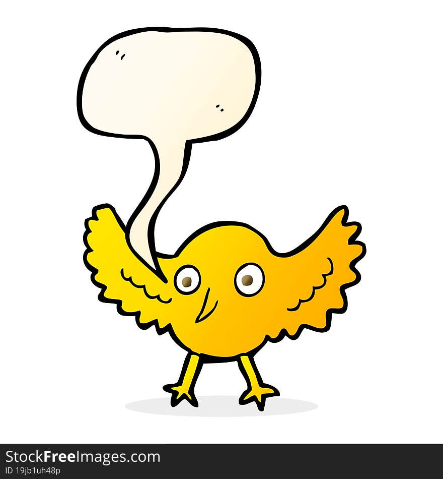 cartoon bird with speech bubble