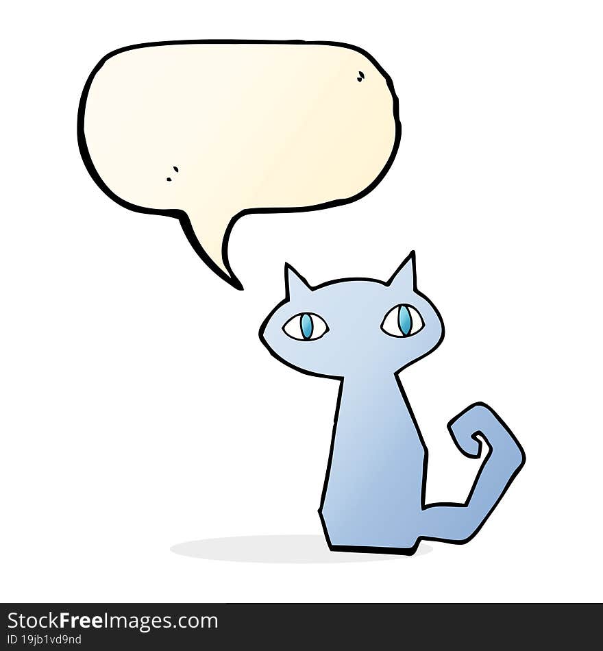 cartoon cat with speech bubble