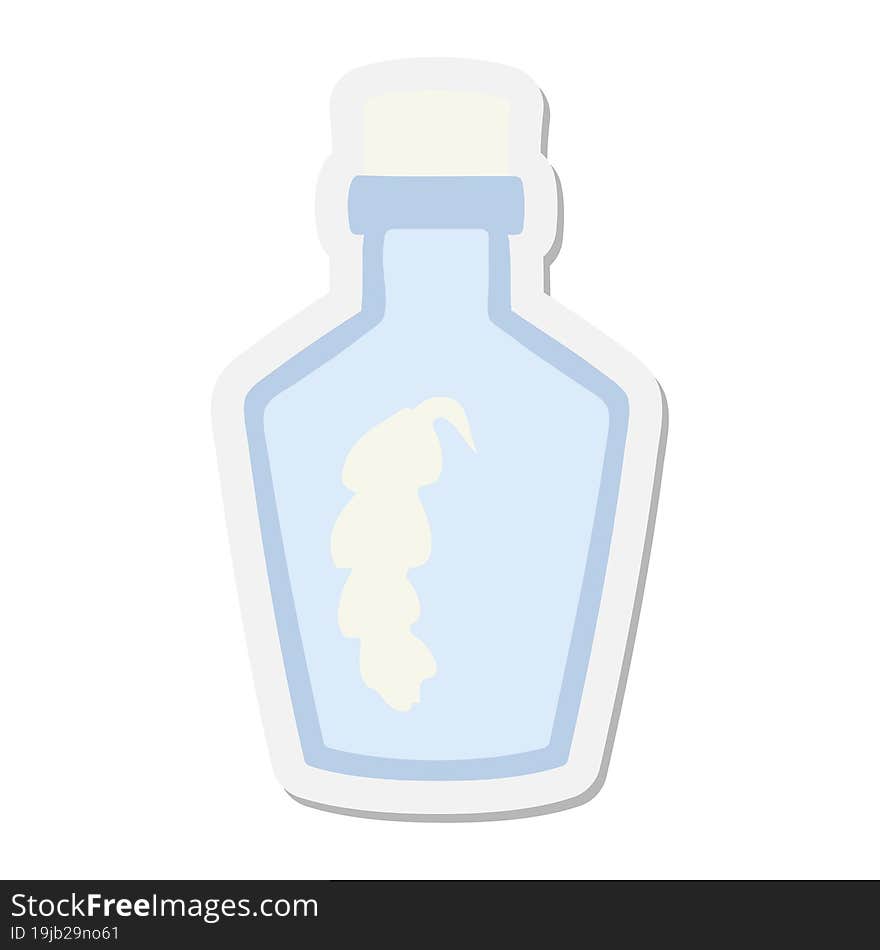 magical feather in bottle sticker