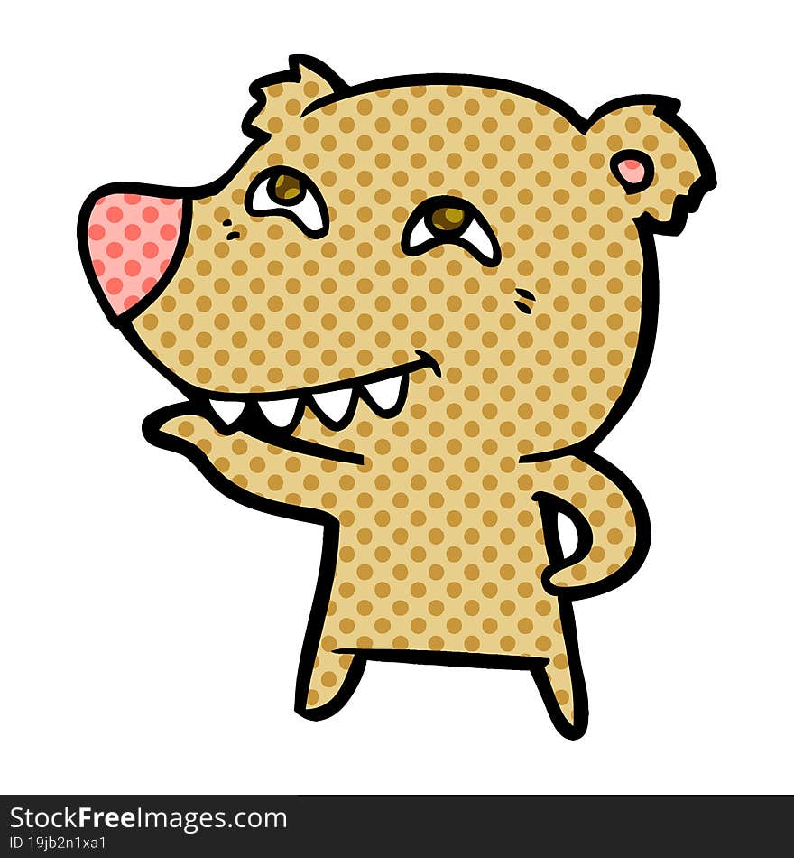 cartoon bear showing teeth. cartoon bear showing teeth