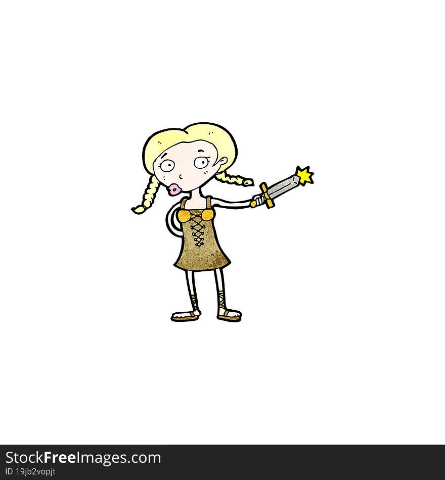 cartoon viking girl