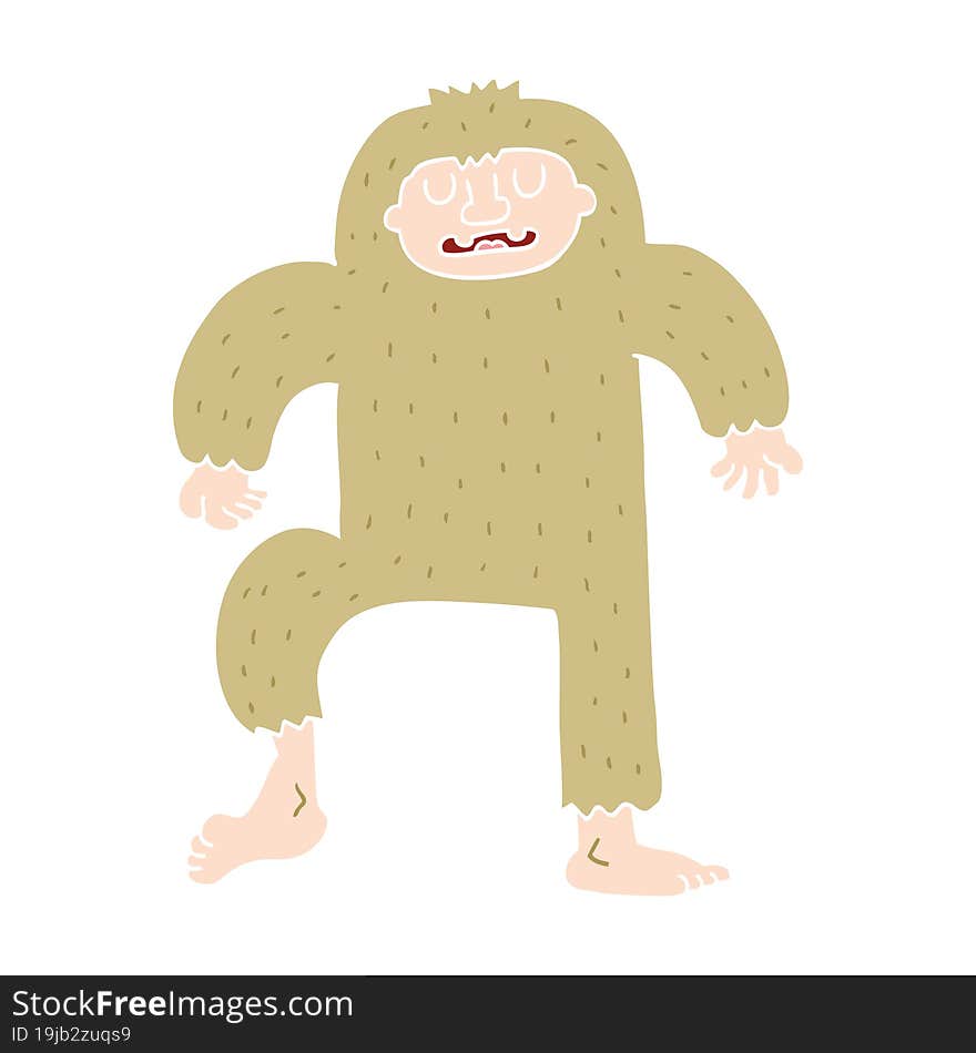 flat color style cartoon bigfoot