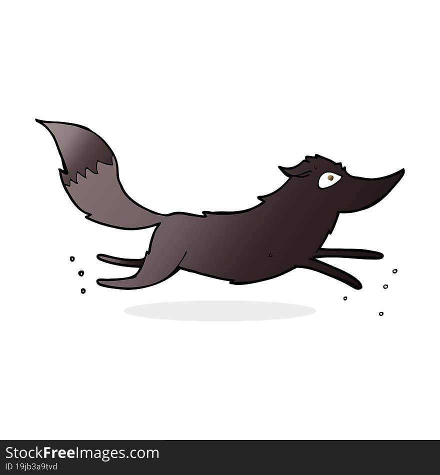 cartoon wolf running