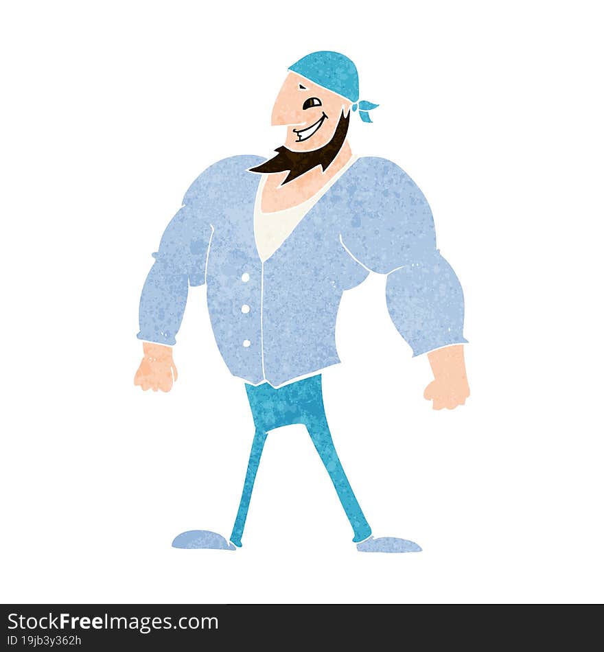 Cartoon Manly Sailor Man