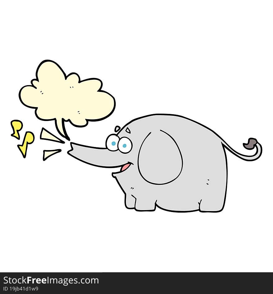 speech bubble cartoon trumpeting elephant