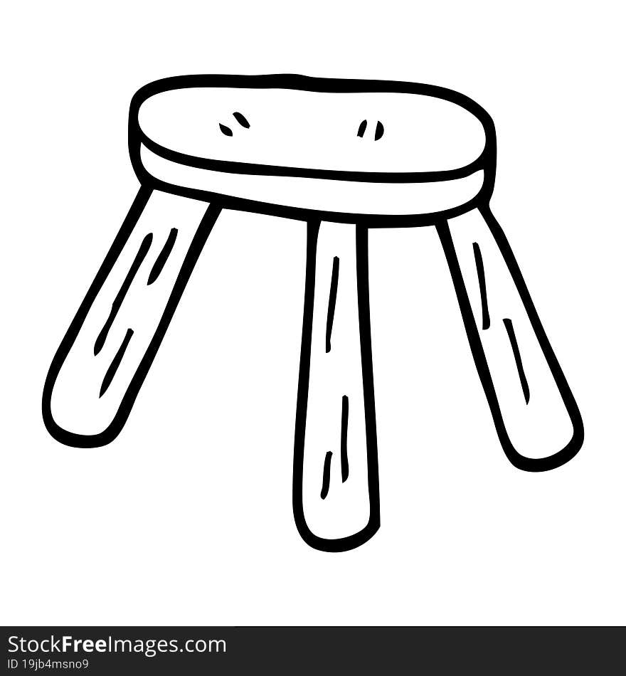 line drawing cartoon low stool