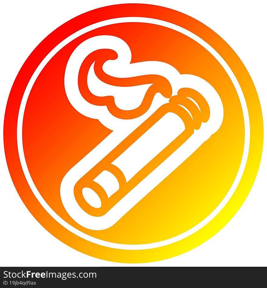 Lit Cigarette Circular In Hot Gradient Spectrum