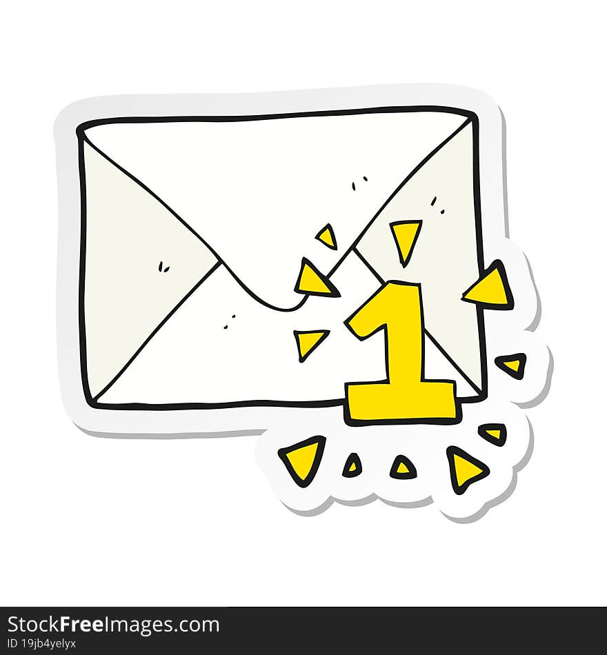 Sticker Of A Cartoon Email Message