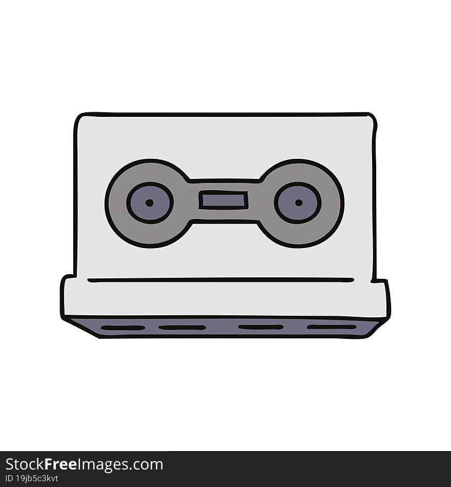 cartoon doodle of a retro cassette tape