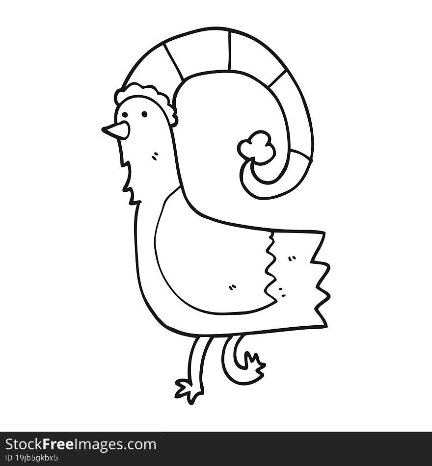 cartoon chicken in funny christmas hat