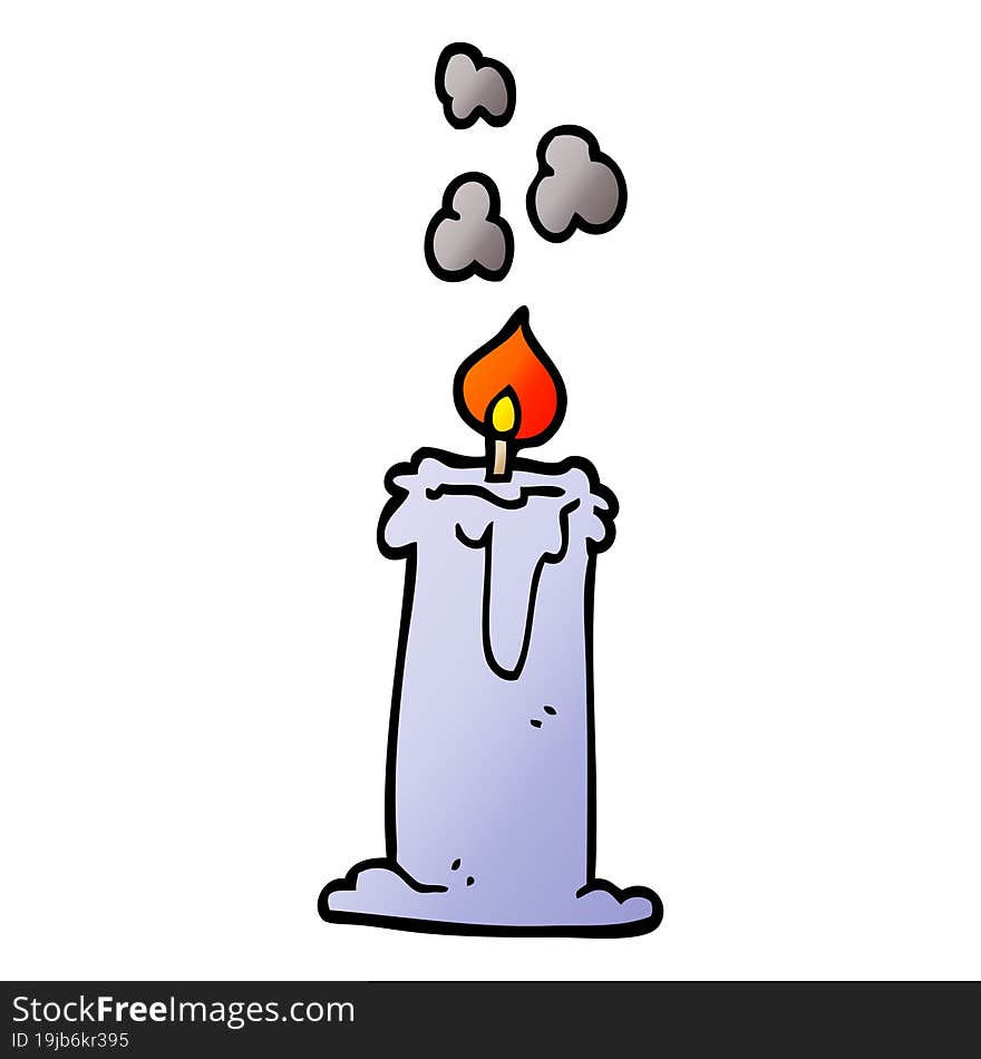 cartoon doodle lit candle