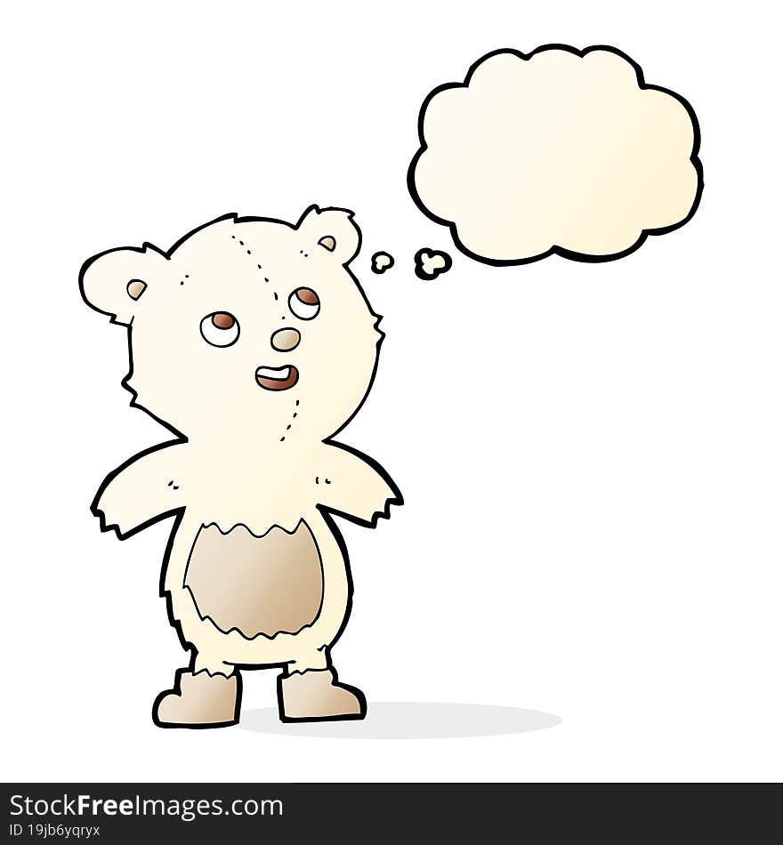 cartoon polar bear with thought bubble