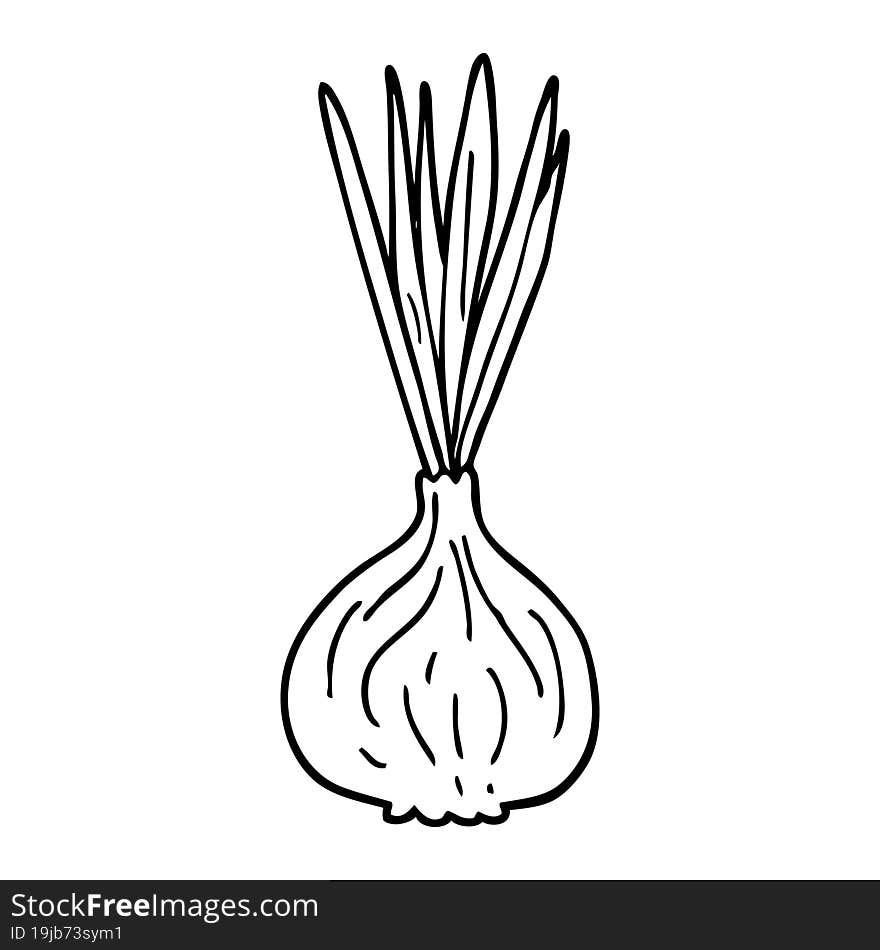 line drawing cartoon sprouting onion