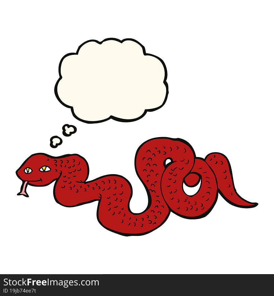 Cartoon Snake With Thought Bubble