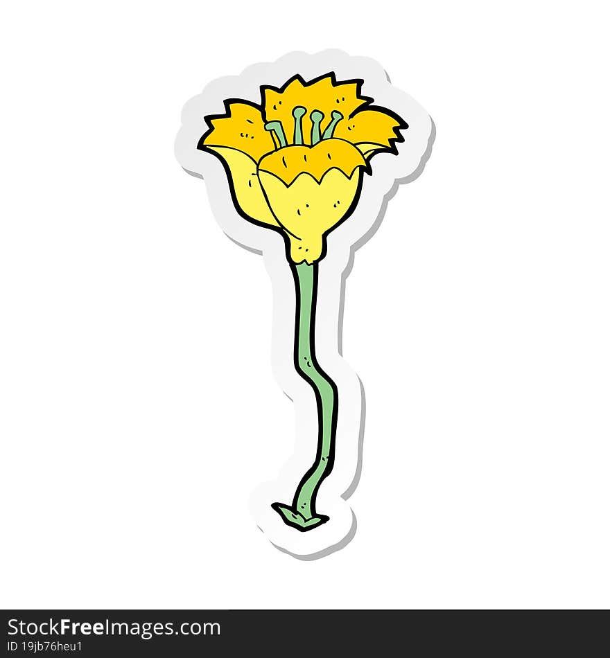 sticker of a cartoon flower