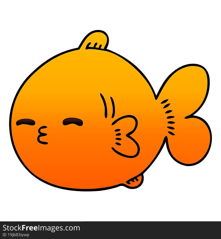 quirky gradient shaded cartoon fish