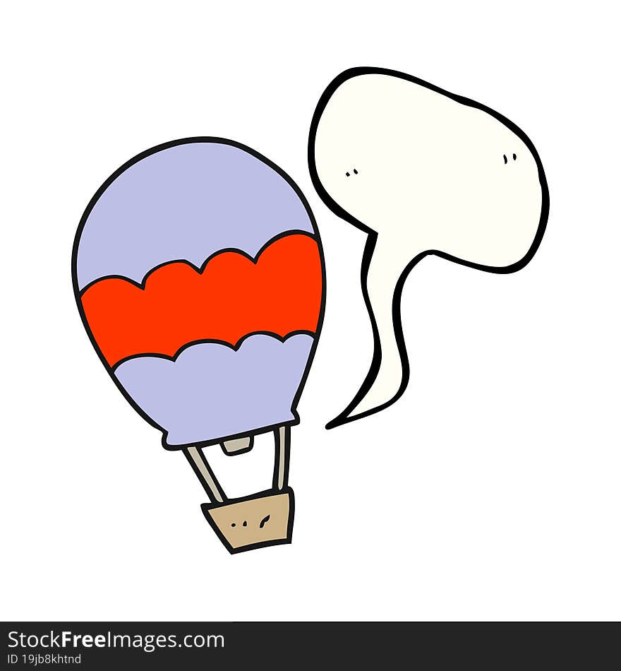 speech bubble cartoon hot air balloon