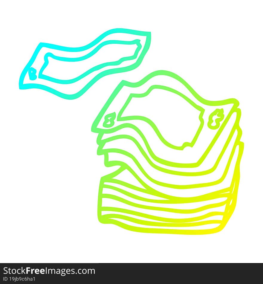 Cold Gradient Line Drawing Cartoon Money