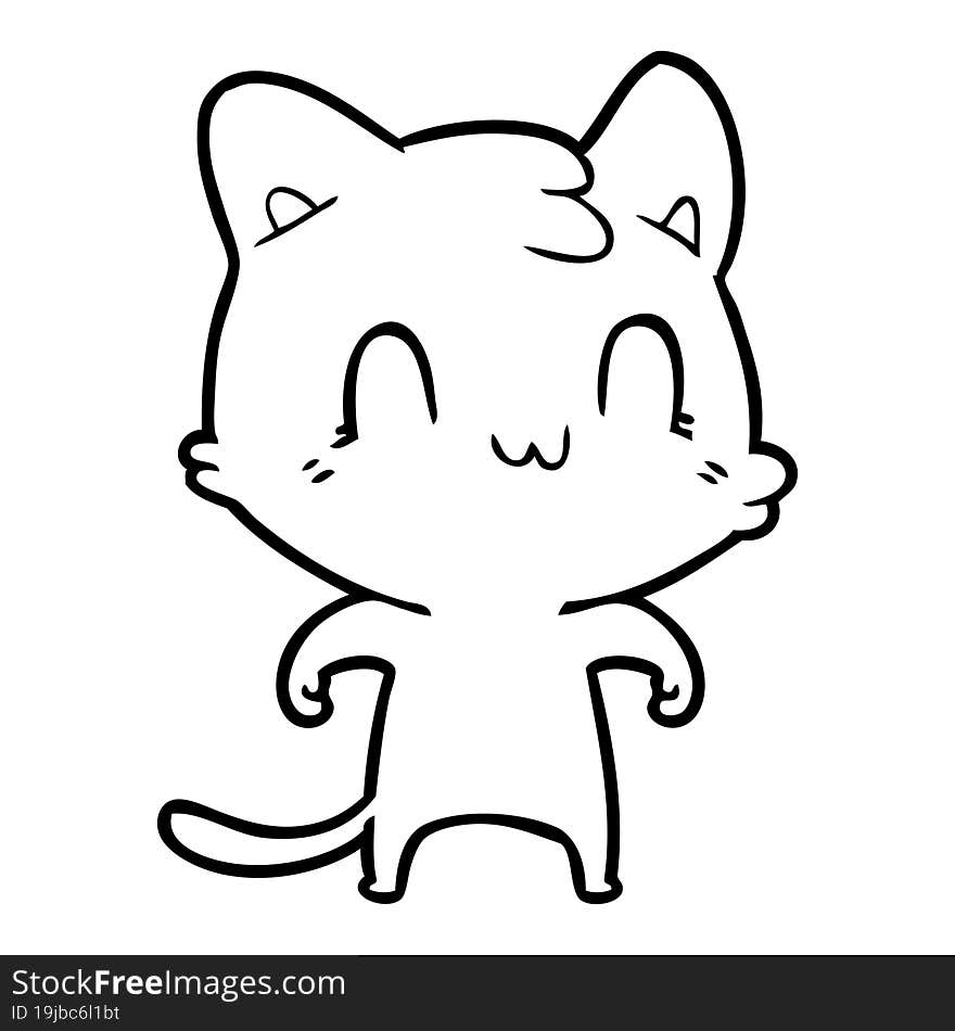 cartoon happy cat. cartoon happy cat