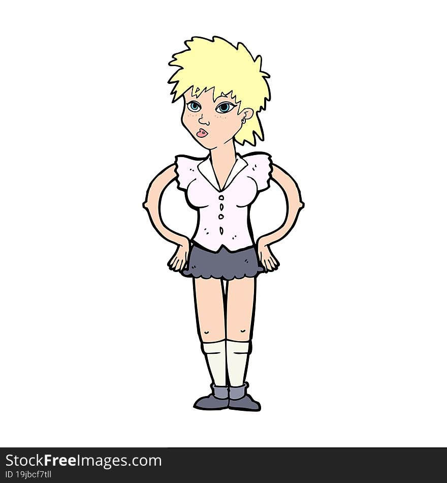 cartoon woman with hands on hips