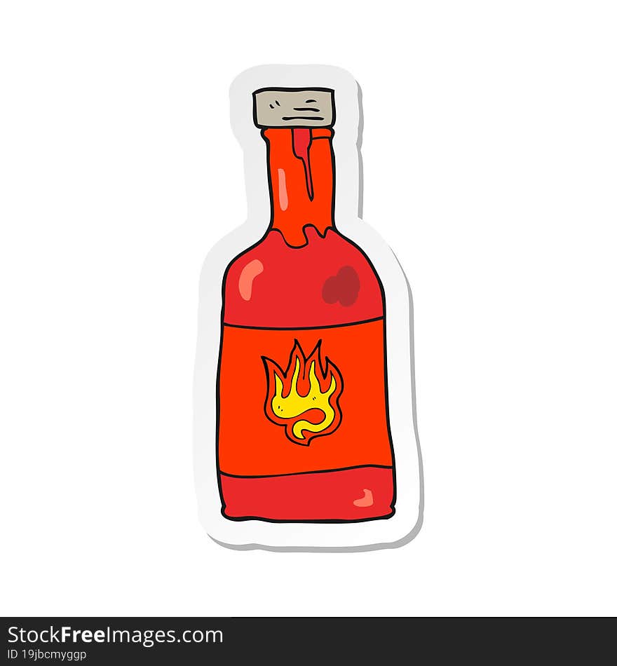 Sticker Of A Cartoon Chili Sauce