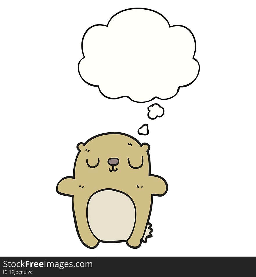 cartoon bear with thought bubble. cartoon bear with thought bubble