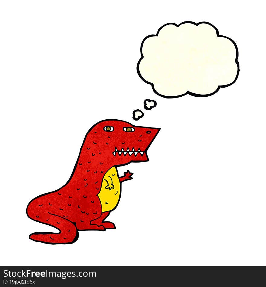 cartoon dinosaur with thought bubble